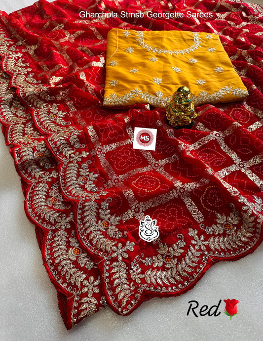 Gharchola Stmsb Georgette Sarees