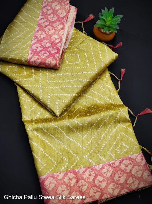 Ghicha Pallu Stwea Silk Sarees