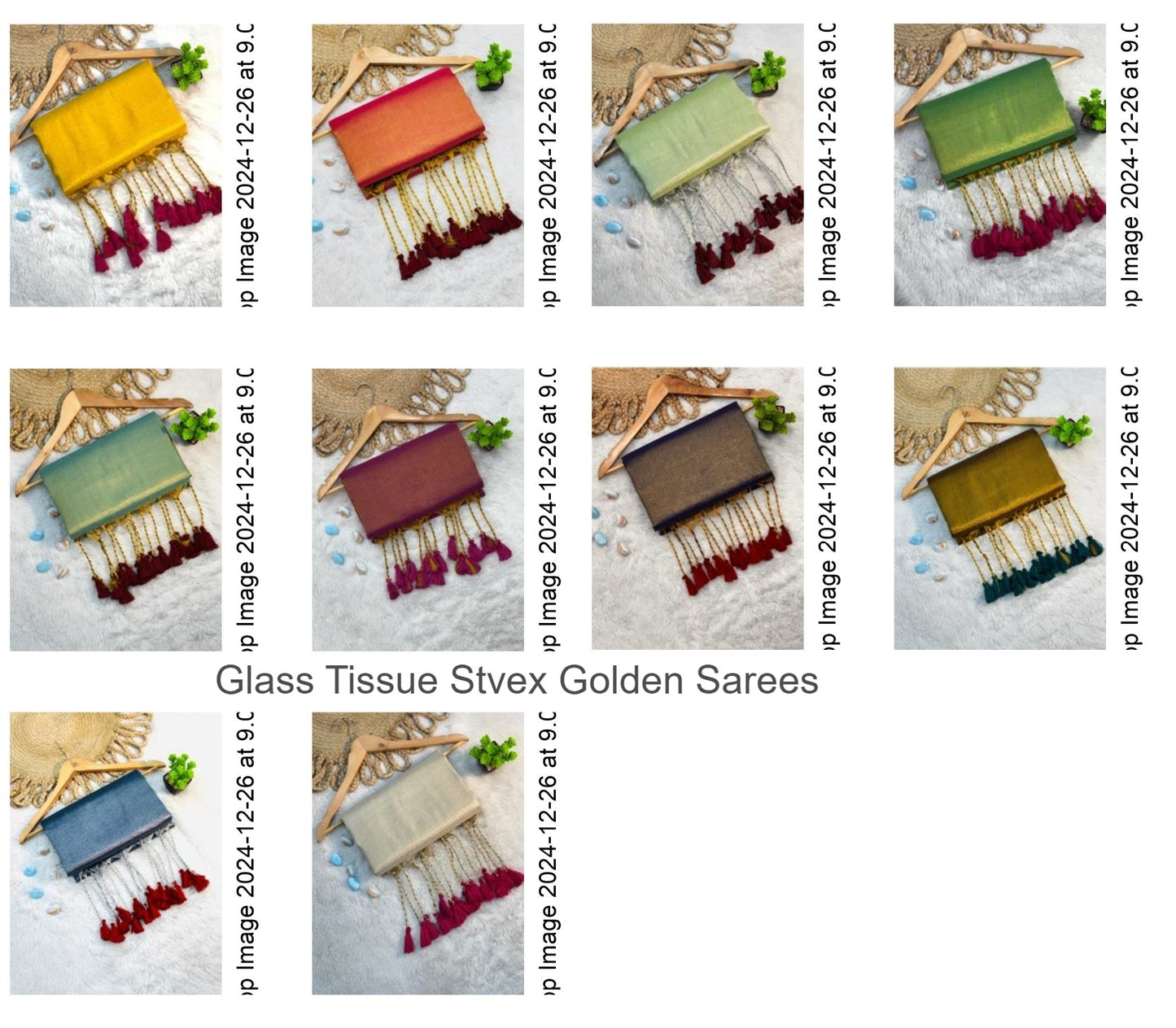 Glass Tissue Stvex Golden Sarees