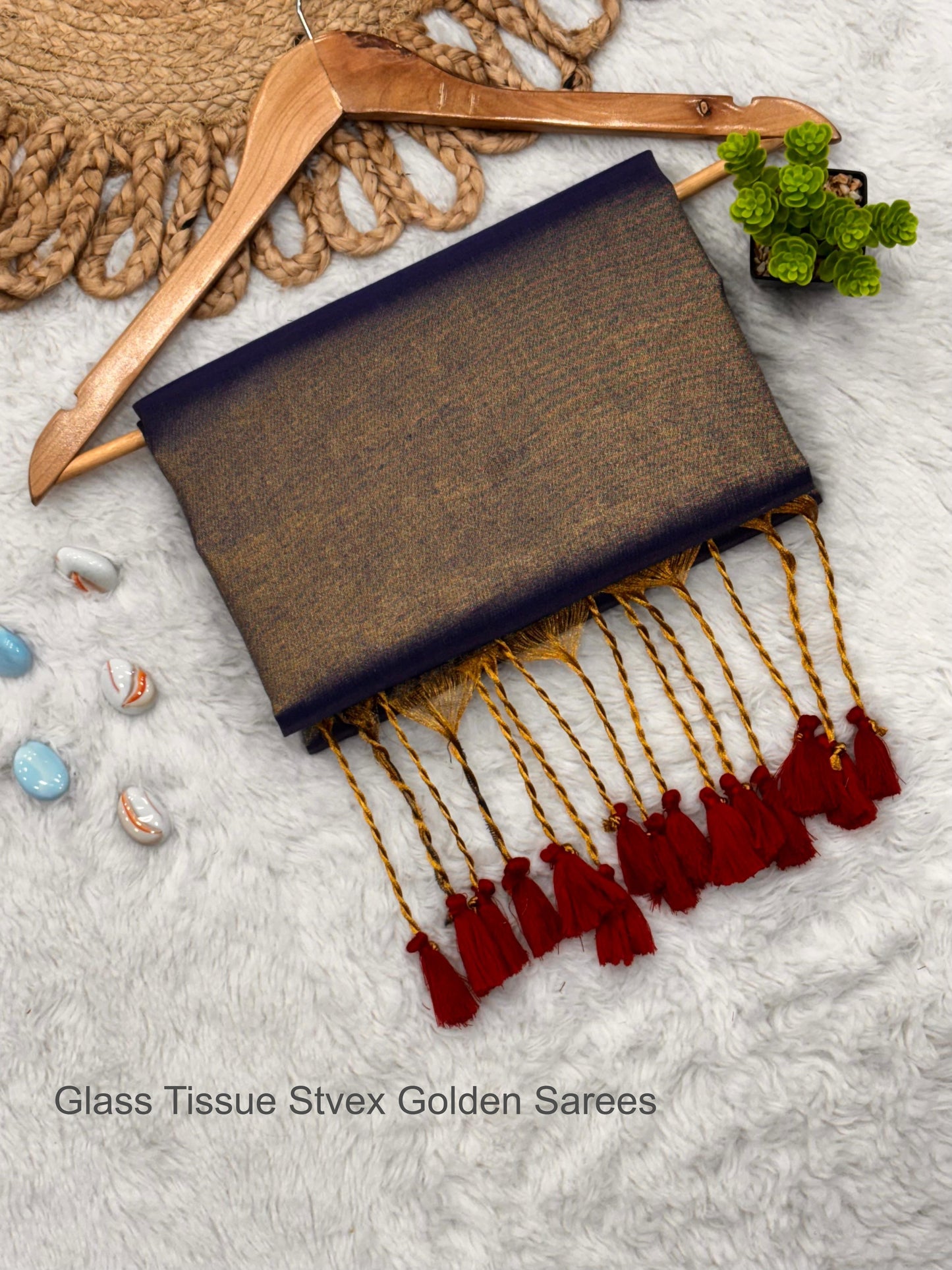 Glass Tissue Stvex Golden Sarees