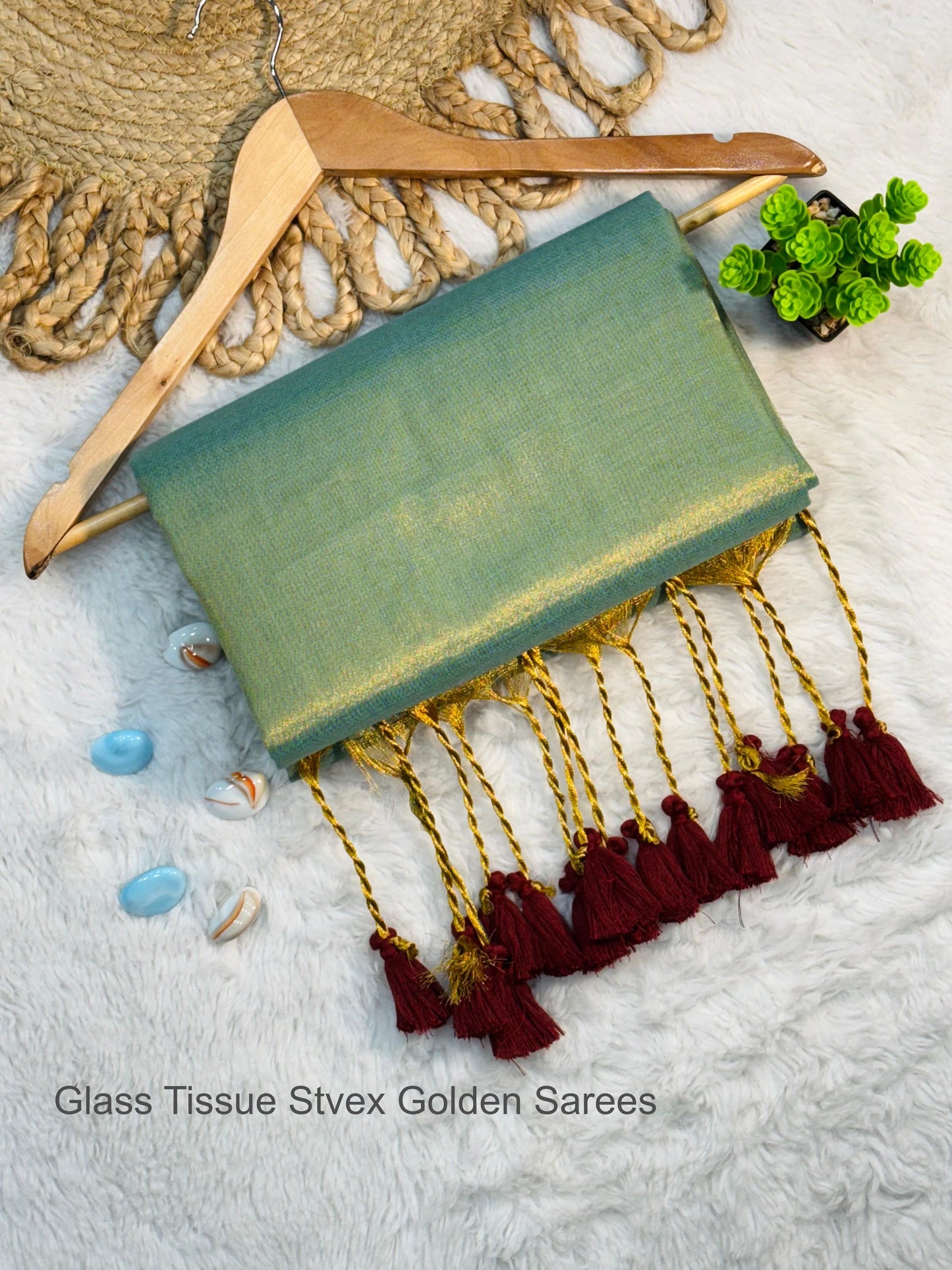Glass Tissue Stvex Golden Sarees