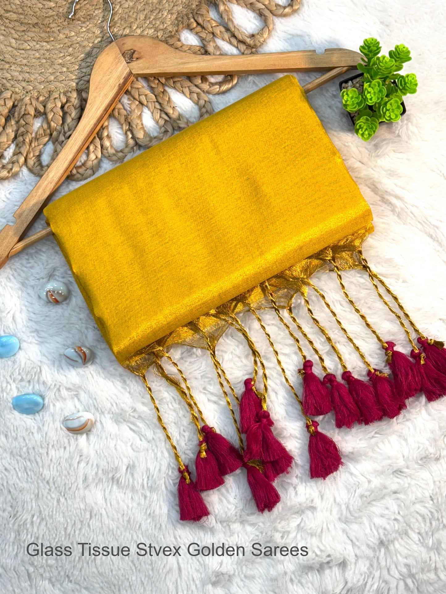 Glass Tissue Stvex Golden Sarees