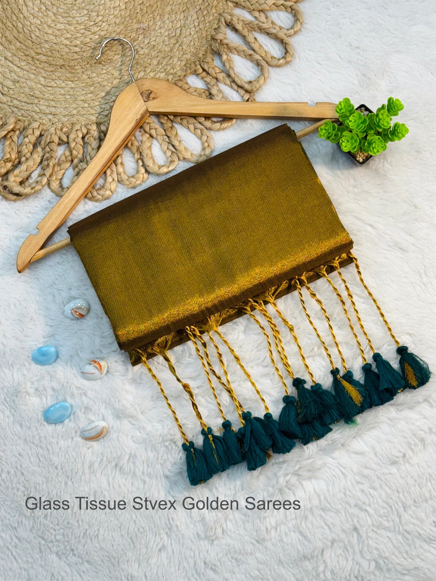 Glass Tissue Stvex Golden Sarees
