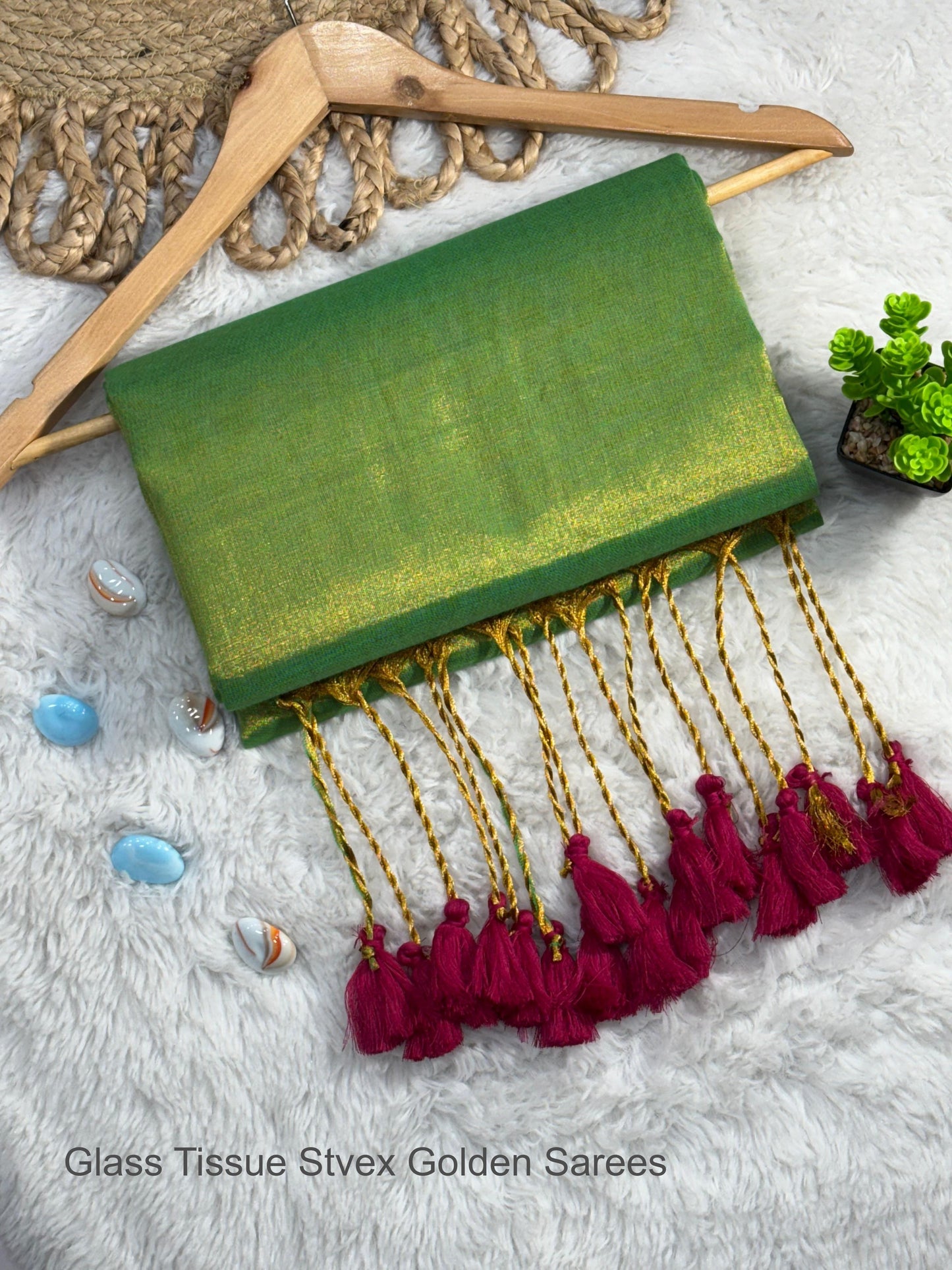 Glass Tissue Stvex Golden Sarees