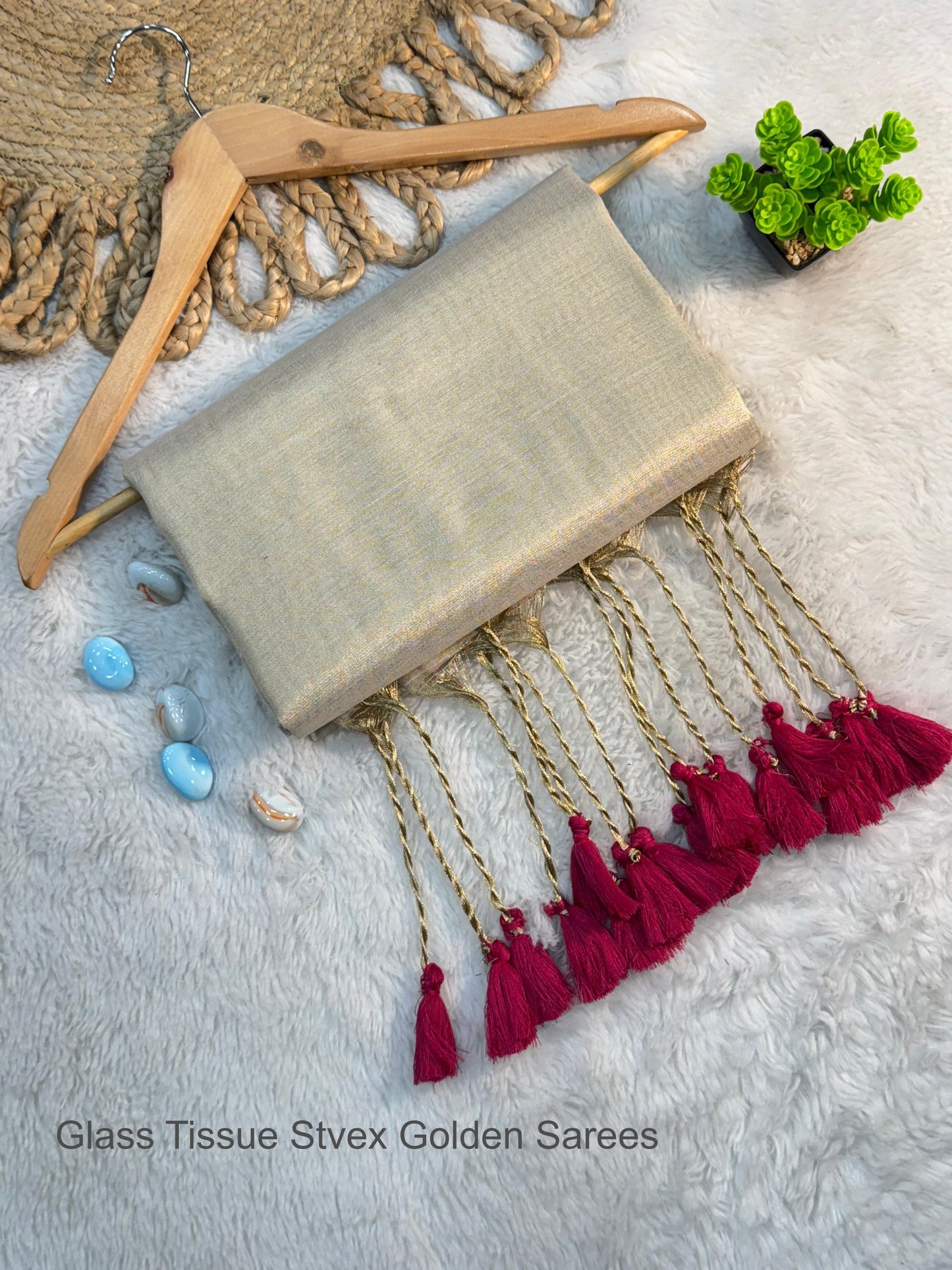 Glass Tissue Stvex Golden Sarees