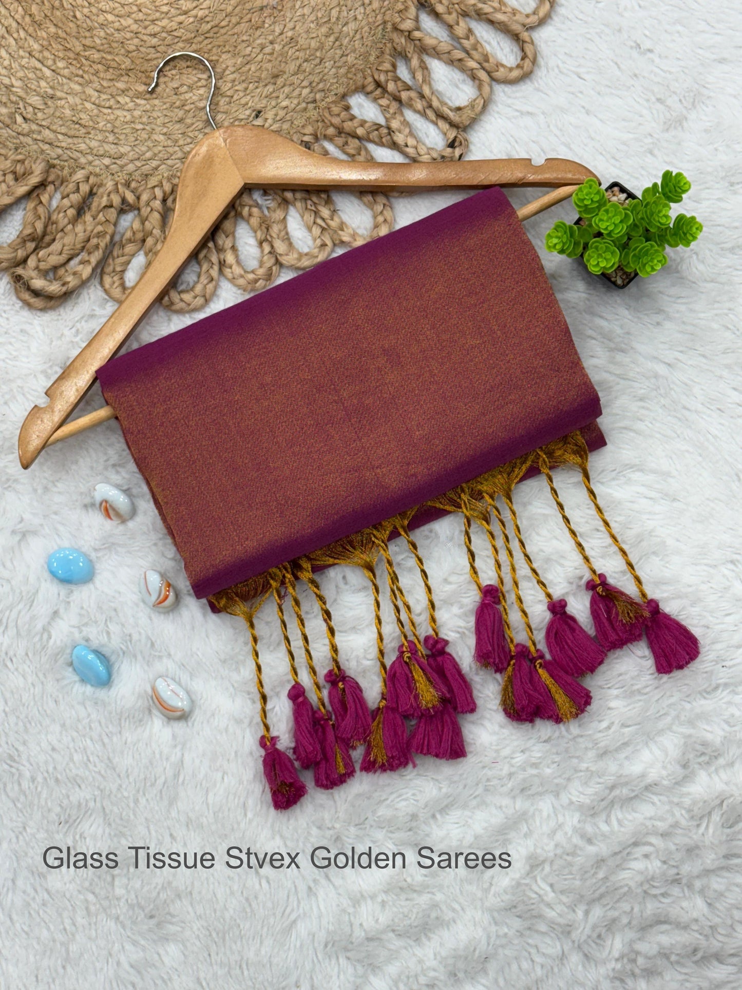 Glass Tissue Stvex Golden Sarees