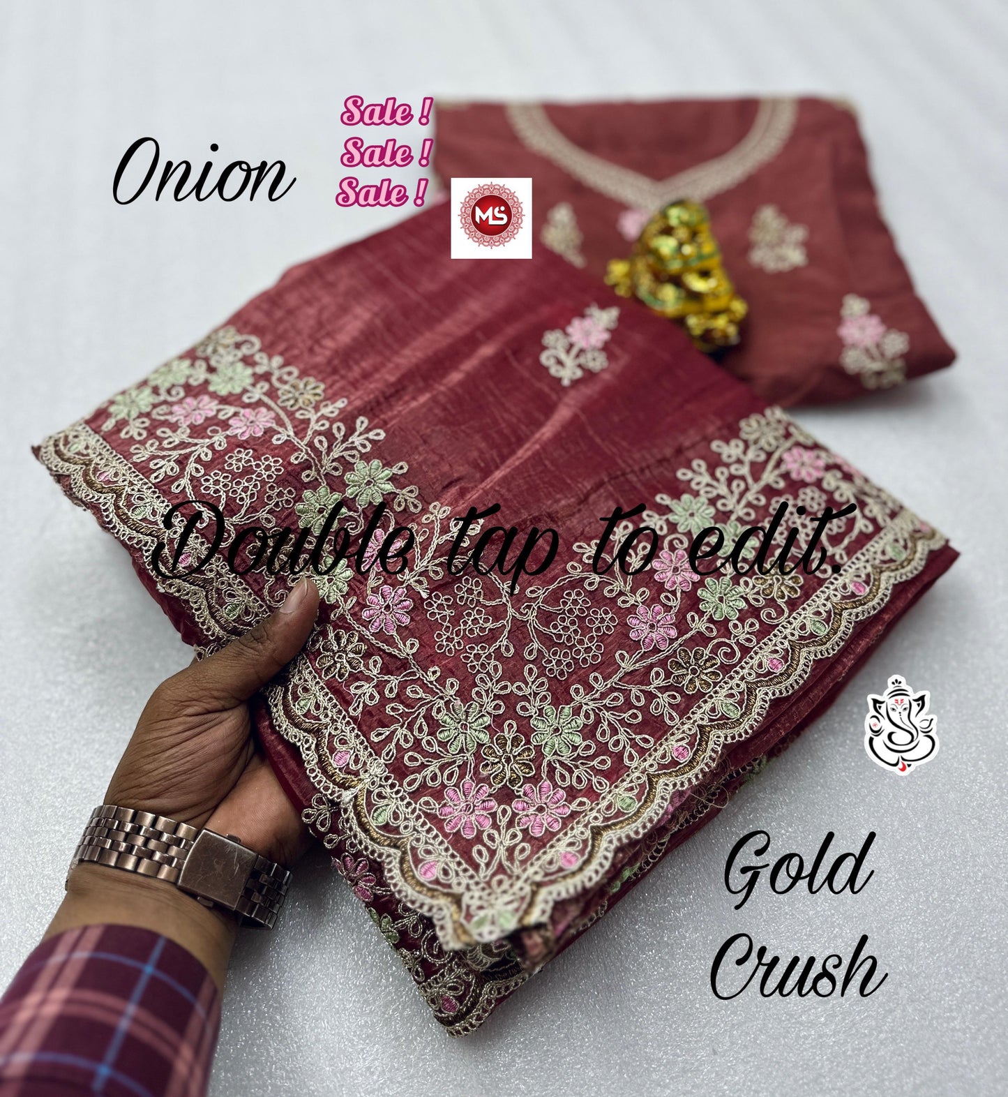 Gold Crush Stmsb Thread Work Sarees