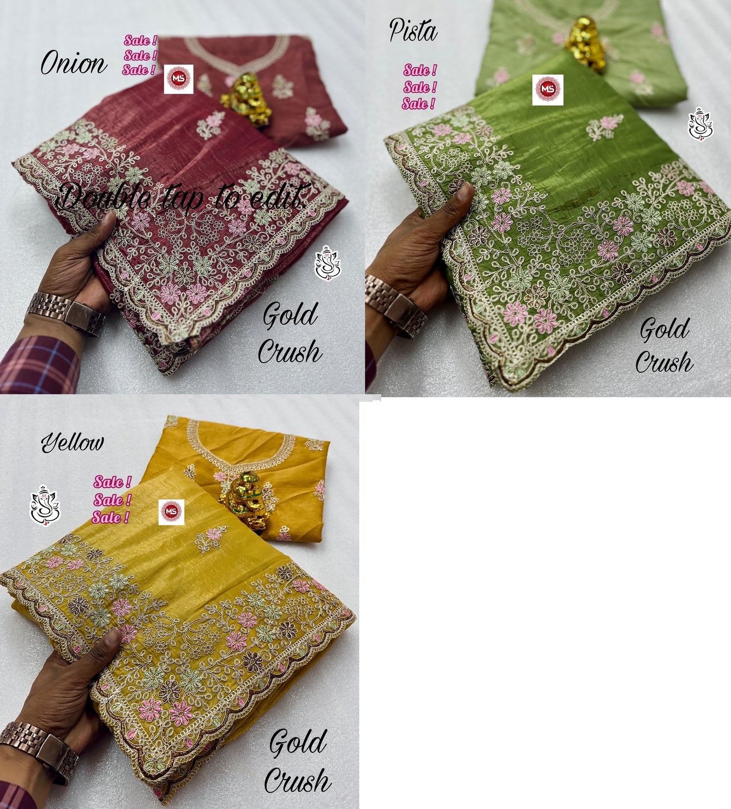 Gold Crush Stmsb Thread Work Sarees