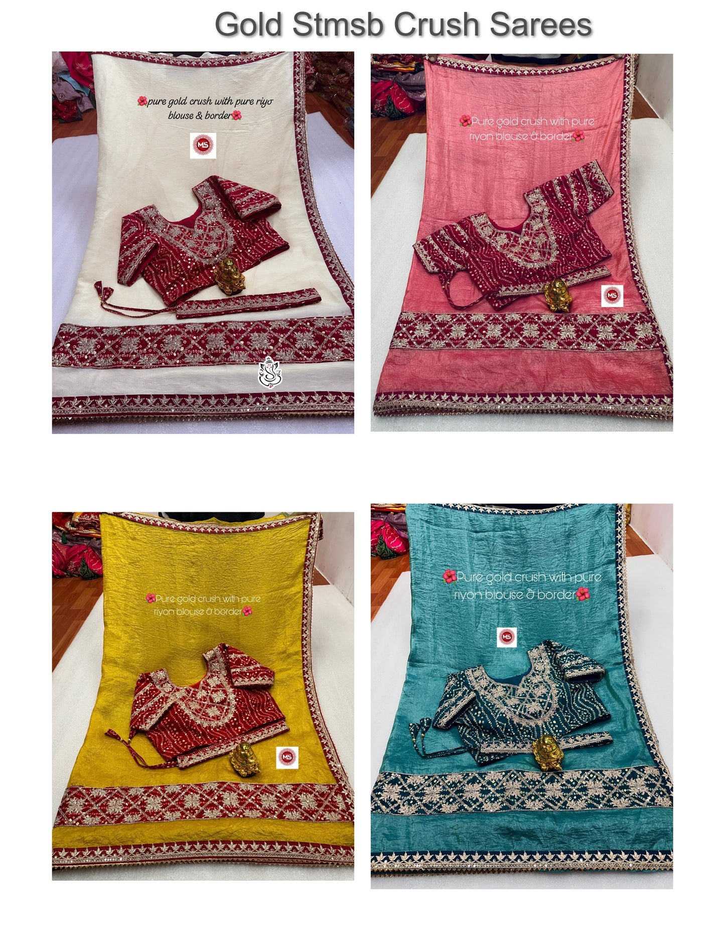 Gold Stmsb Crush Sarees