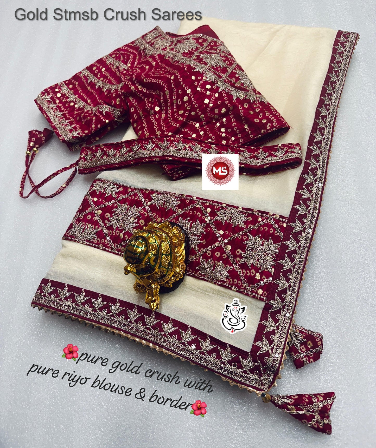 Gold Stmsb Crush Sarees