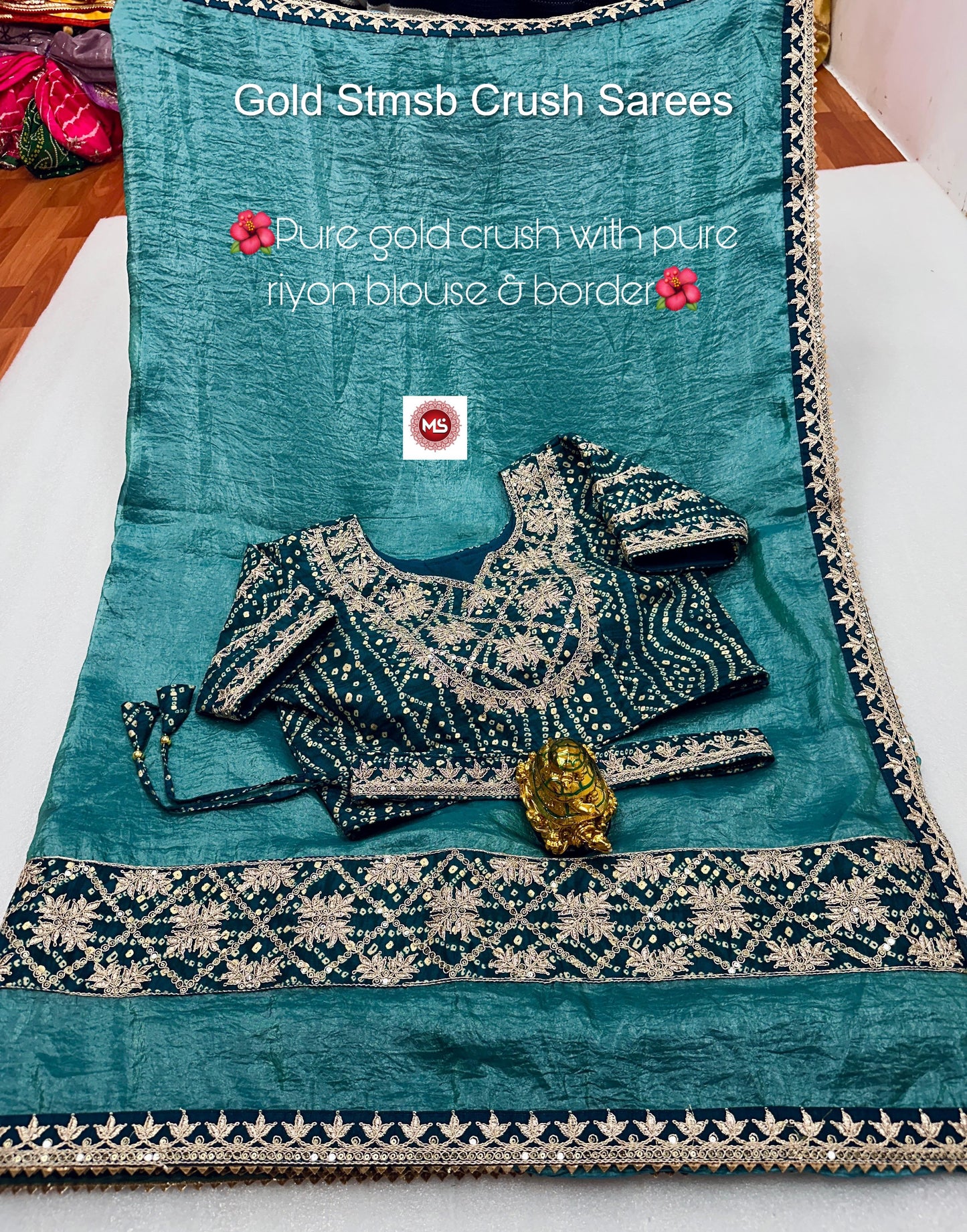 Gold Stmsb Crush Sarees