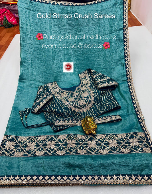 Gold Stmsb Crush Sarees