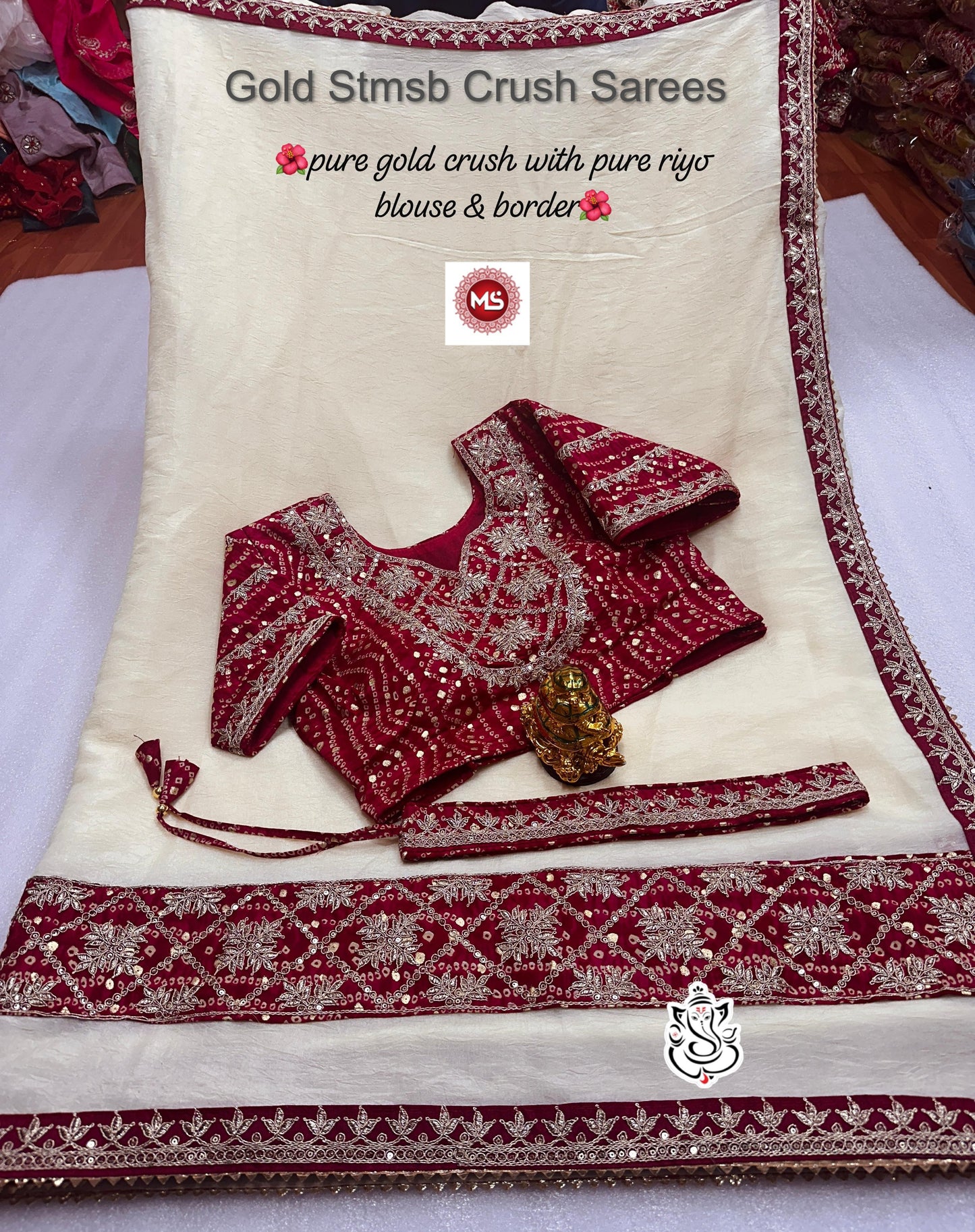 Gold Stmsb Crush Sarees