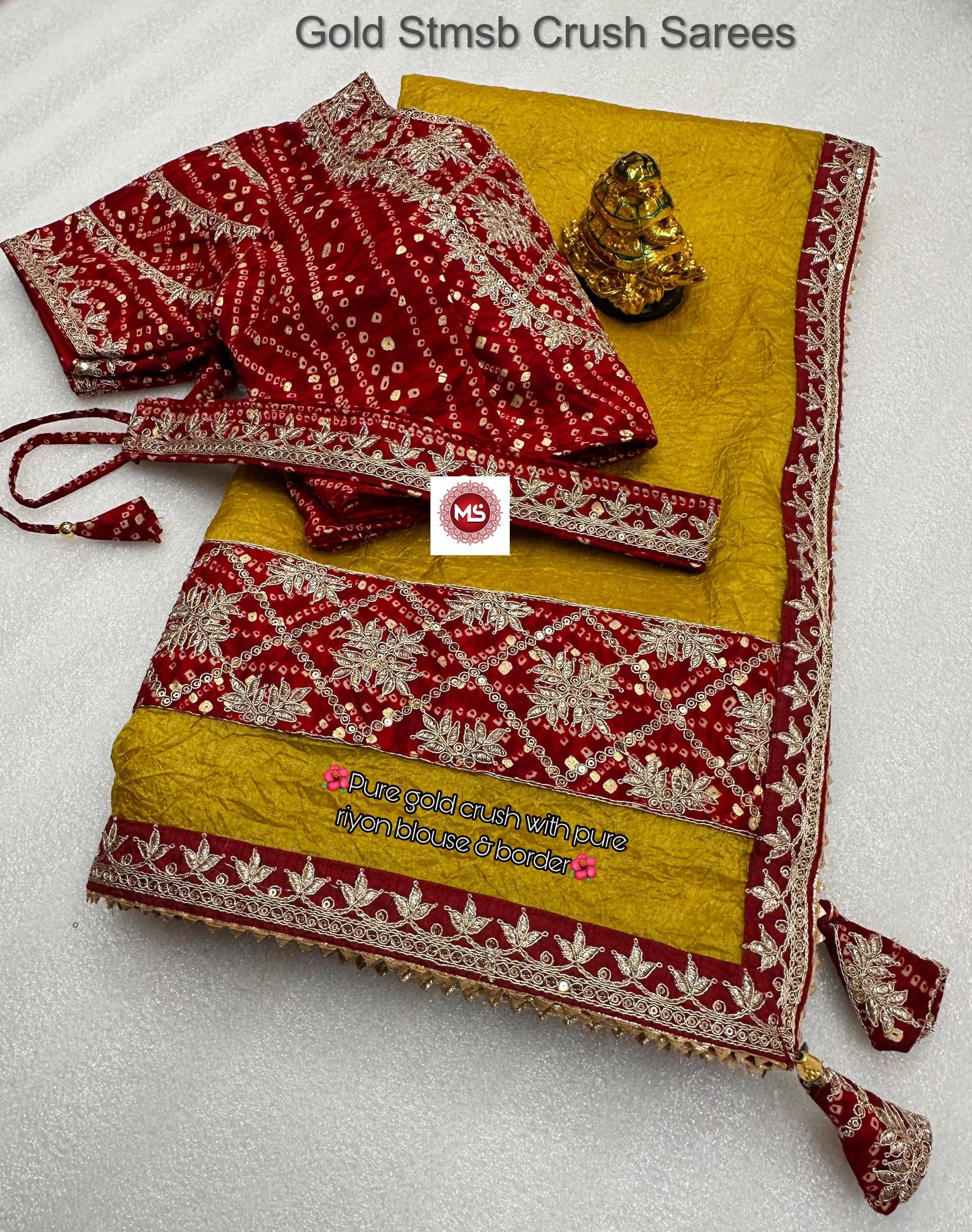 Gold Stmsb Crush Sarees