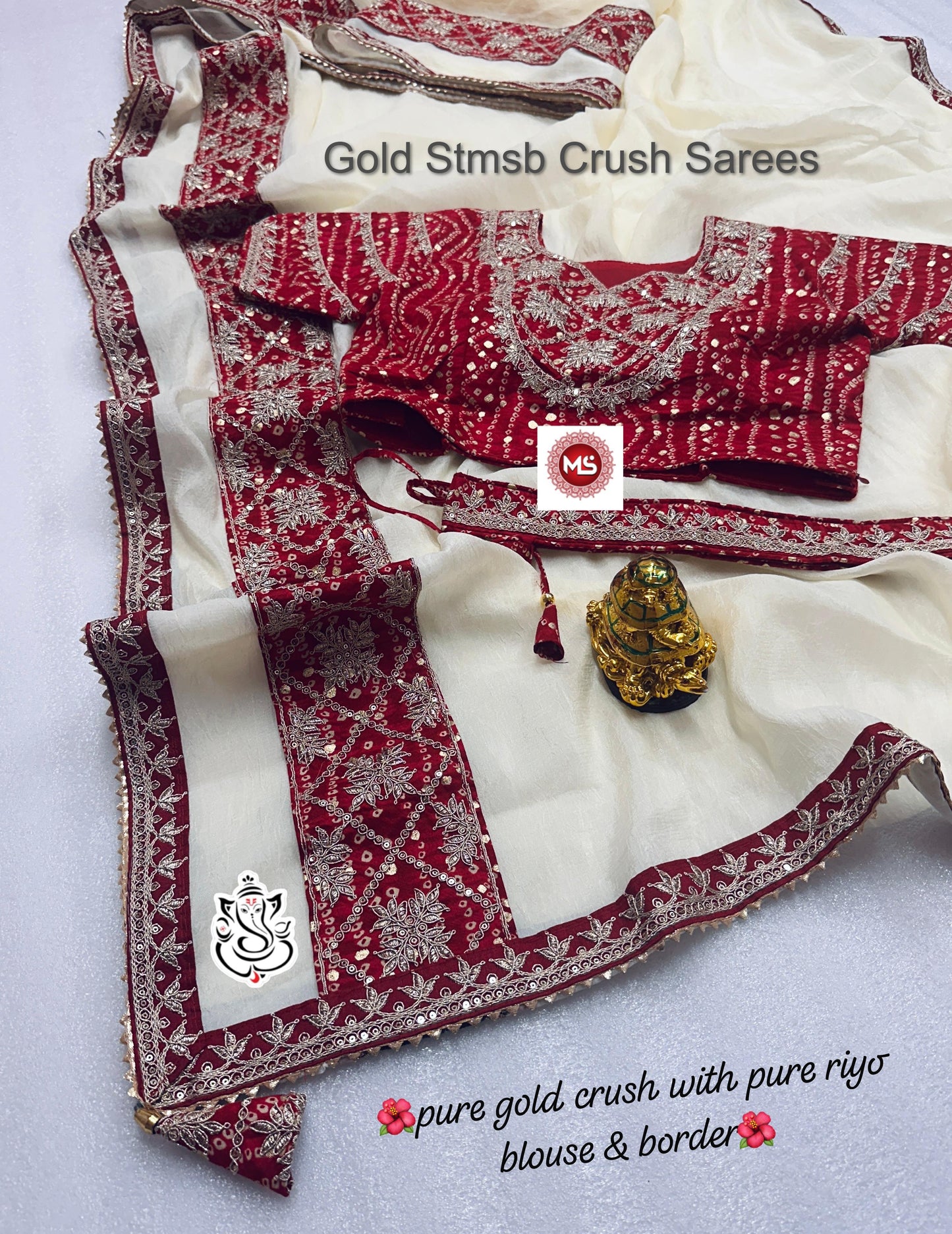 Gold Stmsb Crush Sarees