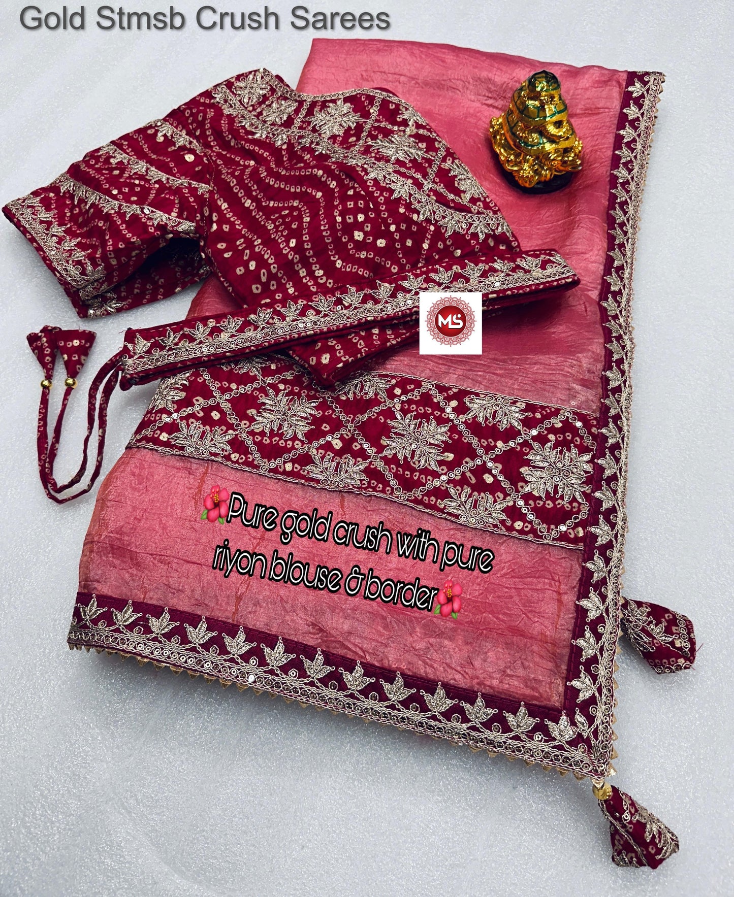 Gold Stmsb Crush Sarees