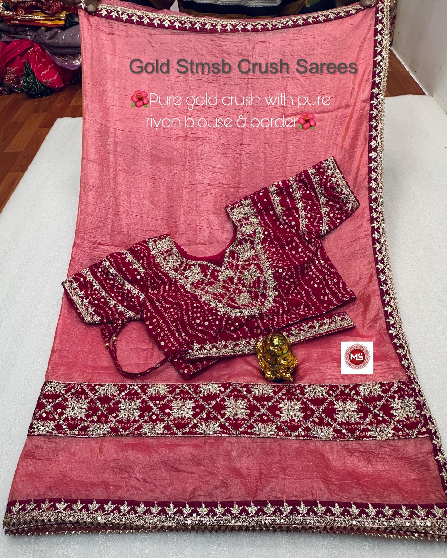 Gold Stmsb Crush Sarees