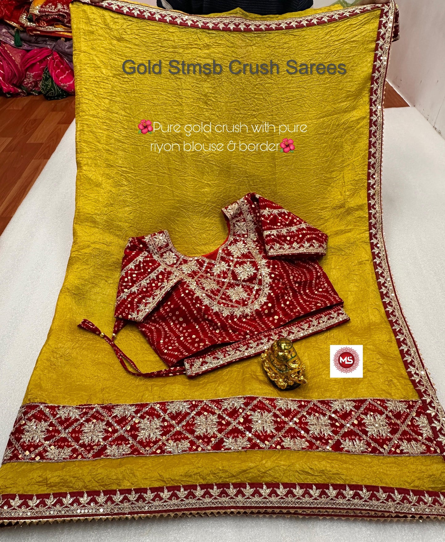 Gold Stmsb Crush Sarees