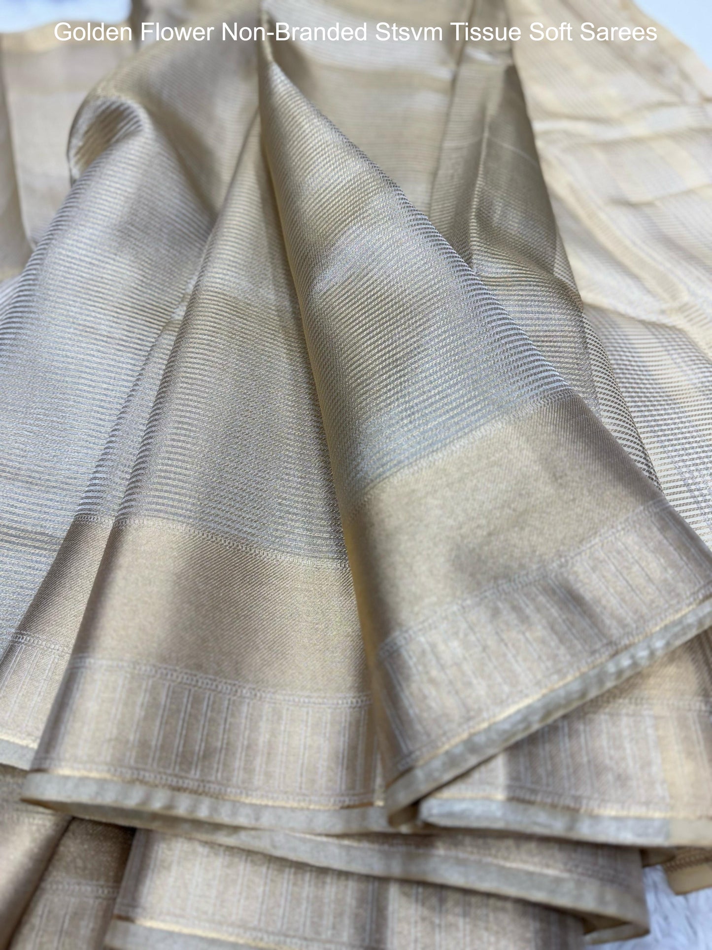 Golden Flower Non-Branded Stsvm Tissue Soft Sarees