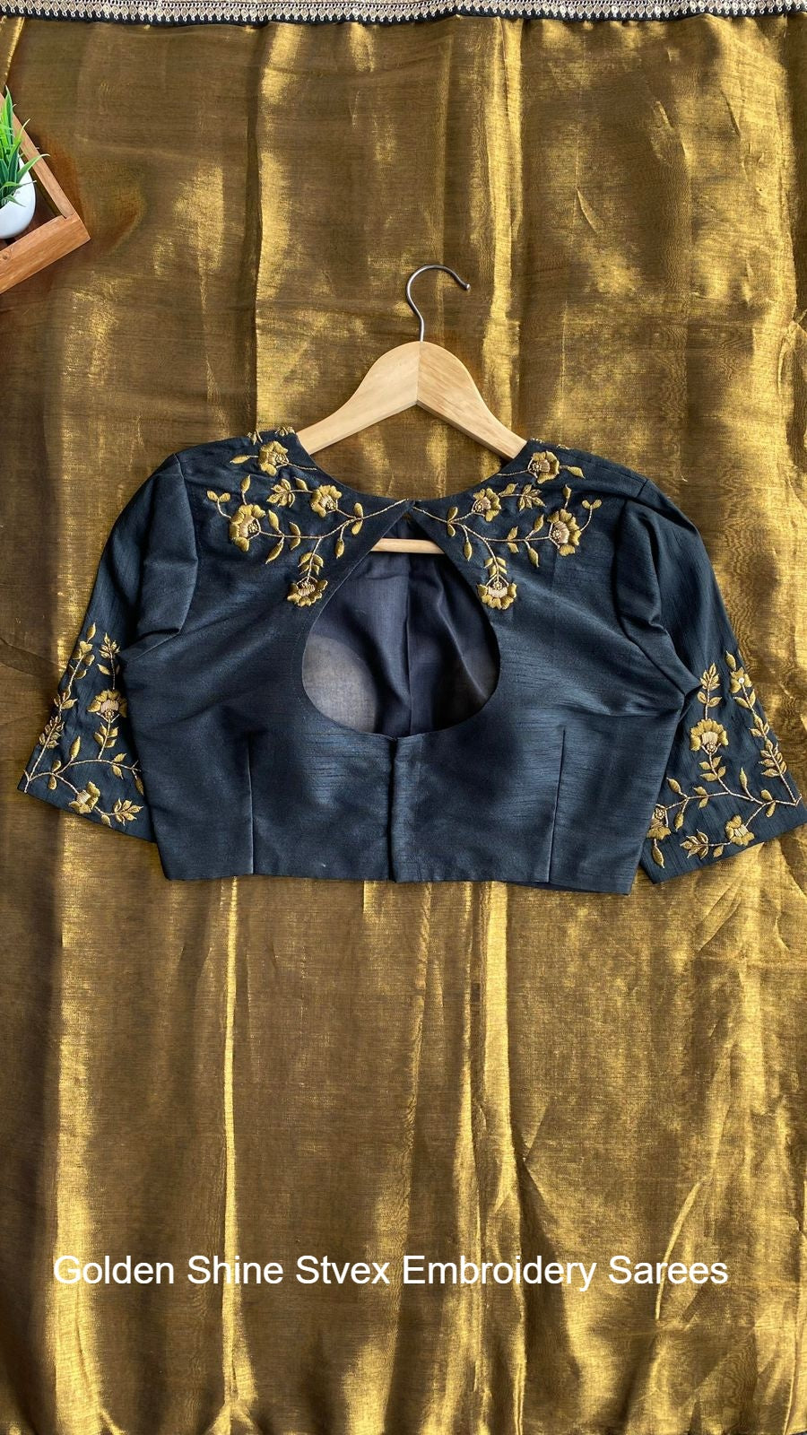 Golden Shine Stvex Embroidery Sarees