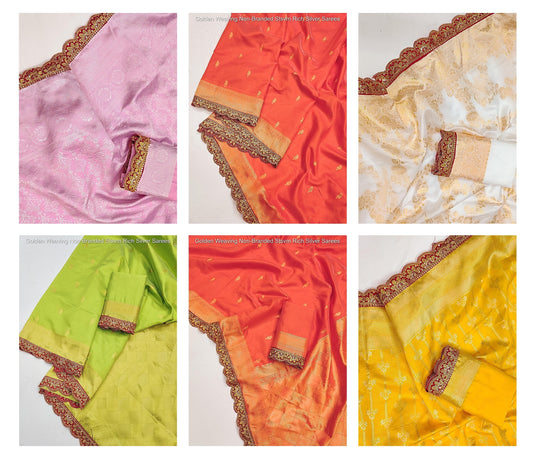 Golden Weaving Non-Branded Stsvm Rich Silver Sarees