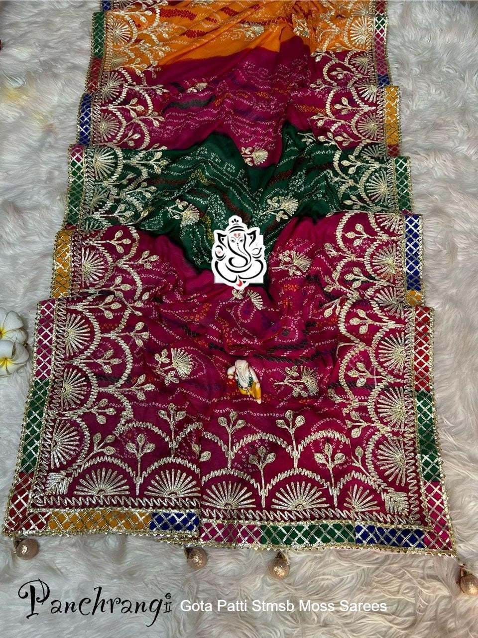 Gota Patti Stmsb Moss Sarees