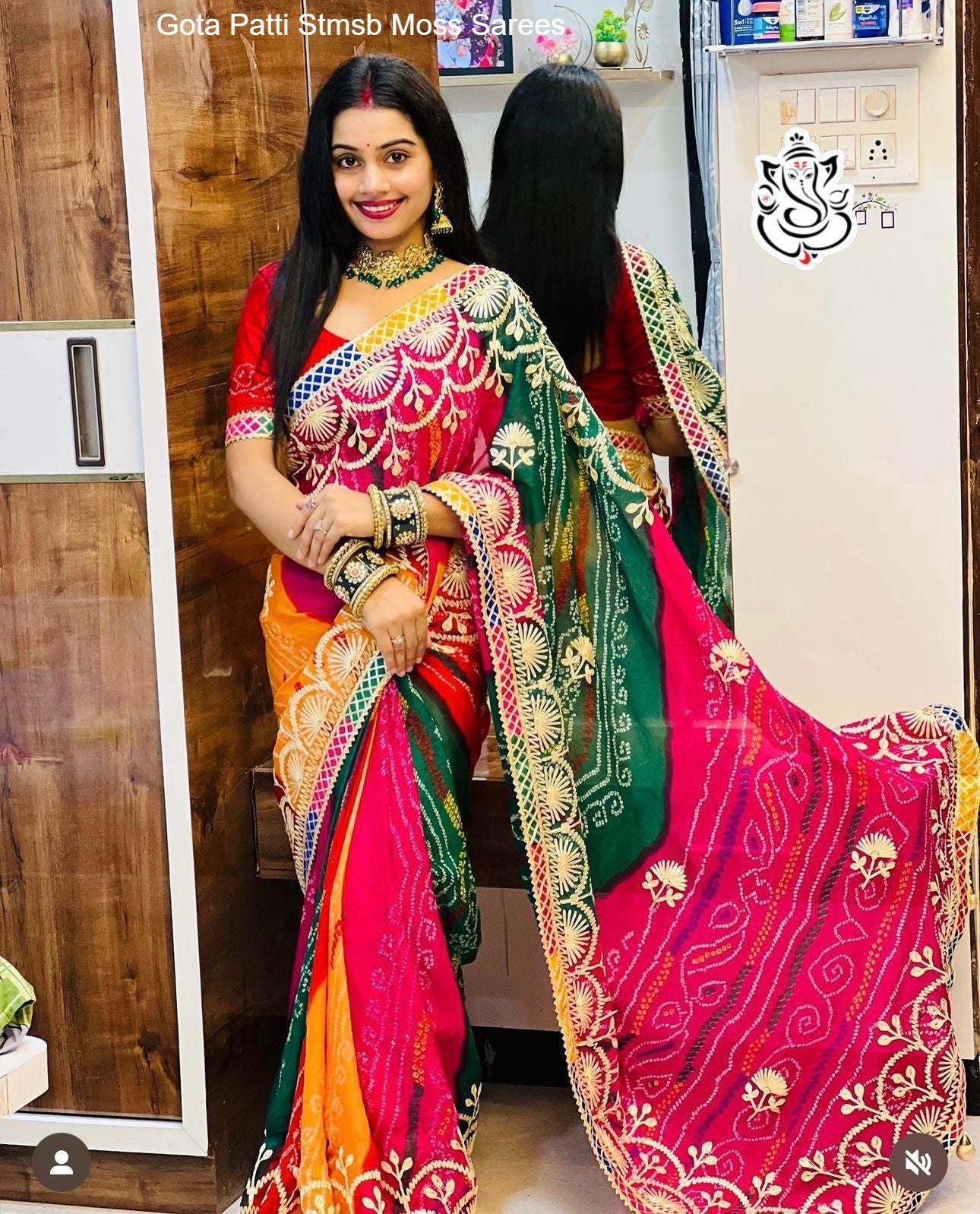 Gota Patti Stmsb Moss Sarees