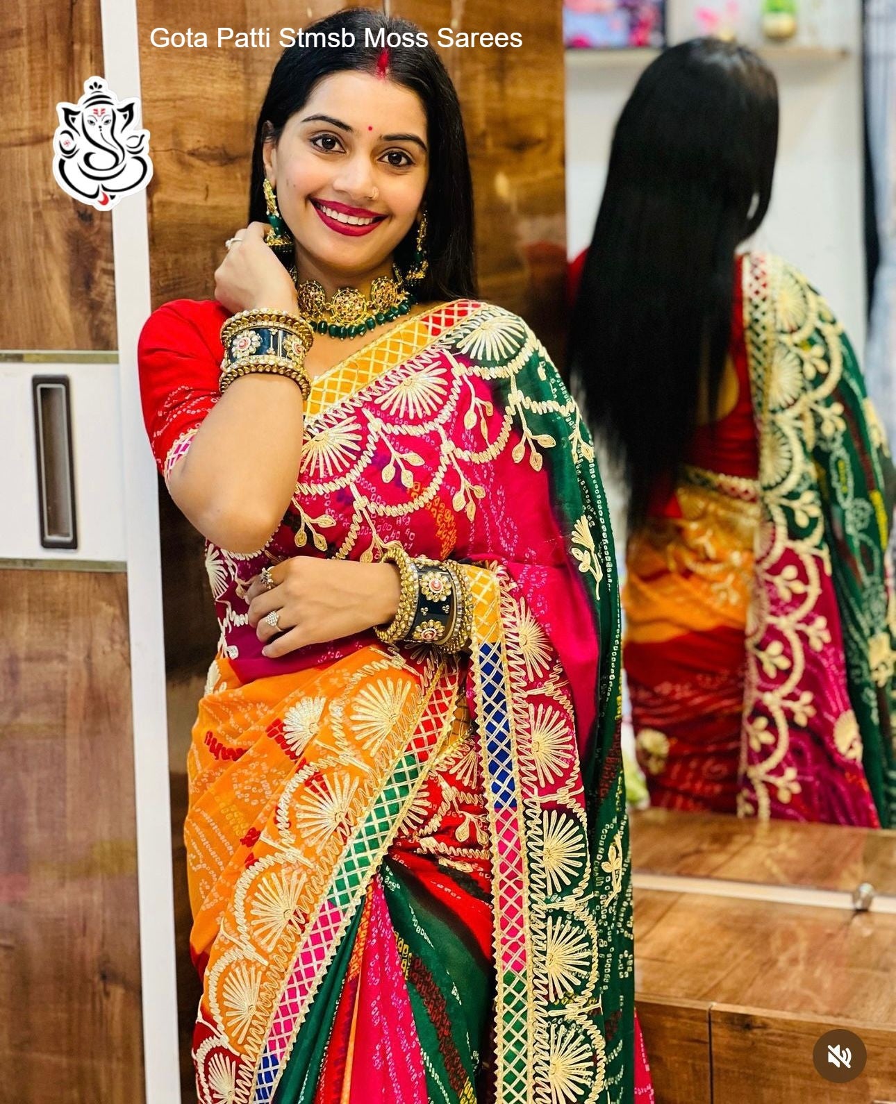 Gota Patti Stmsb Moss Sarees