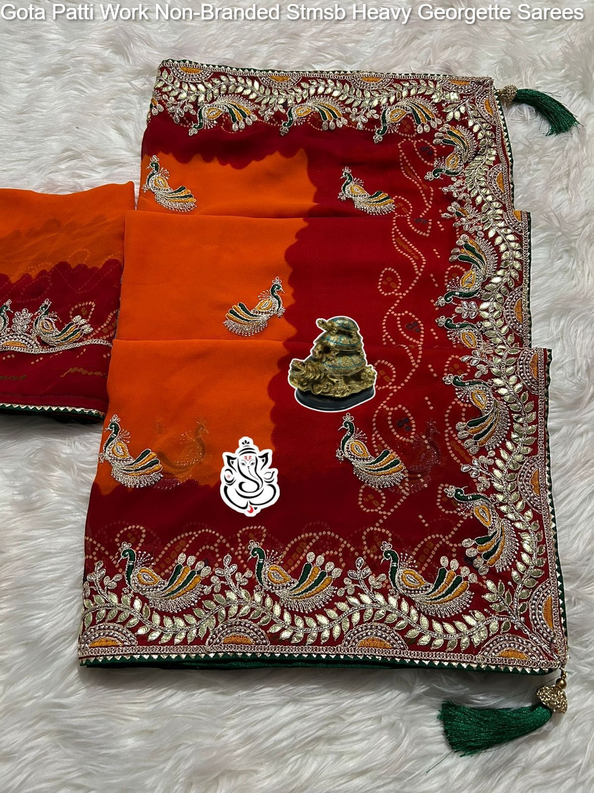 Gota Patti Work Non-Branded Stmsb Heavy Georgette Sarees