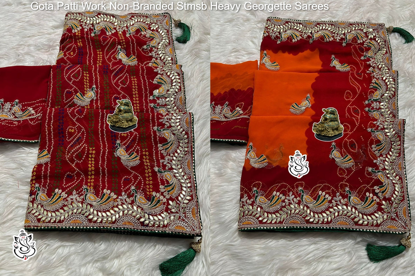 Gota Patti Work Non-Branded Stmsb Heavy Georgette Sarees