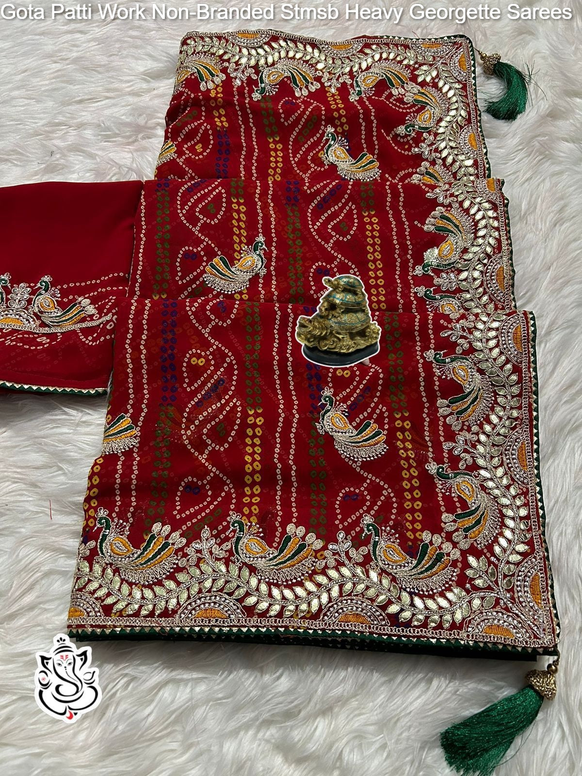 Gota Patti Work Non-Branded Stmsb Heavy Georgette Sarees