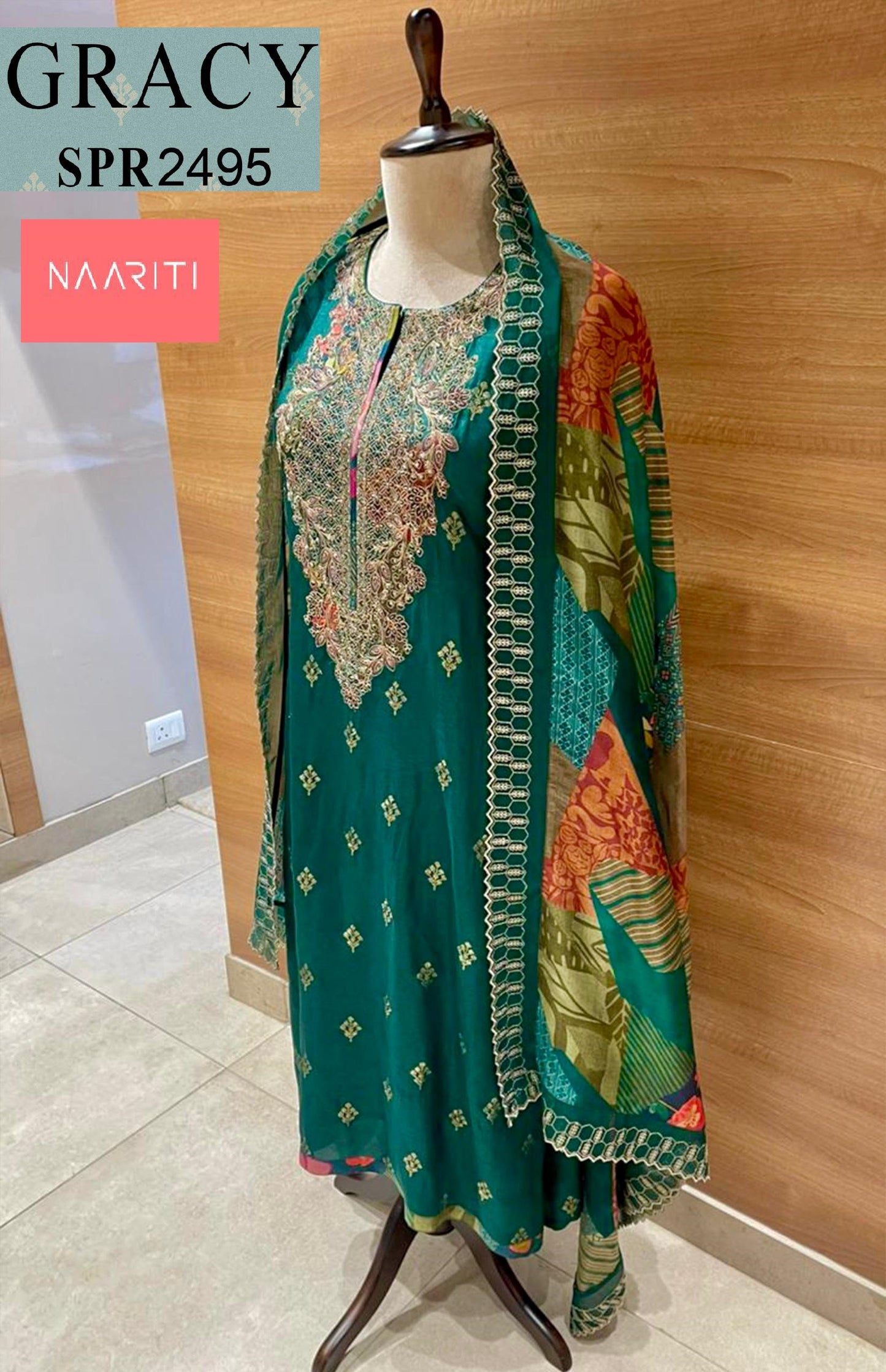 Gracy 2495 Naariti Embroidery Unstitched Suits