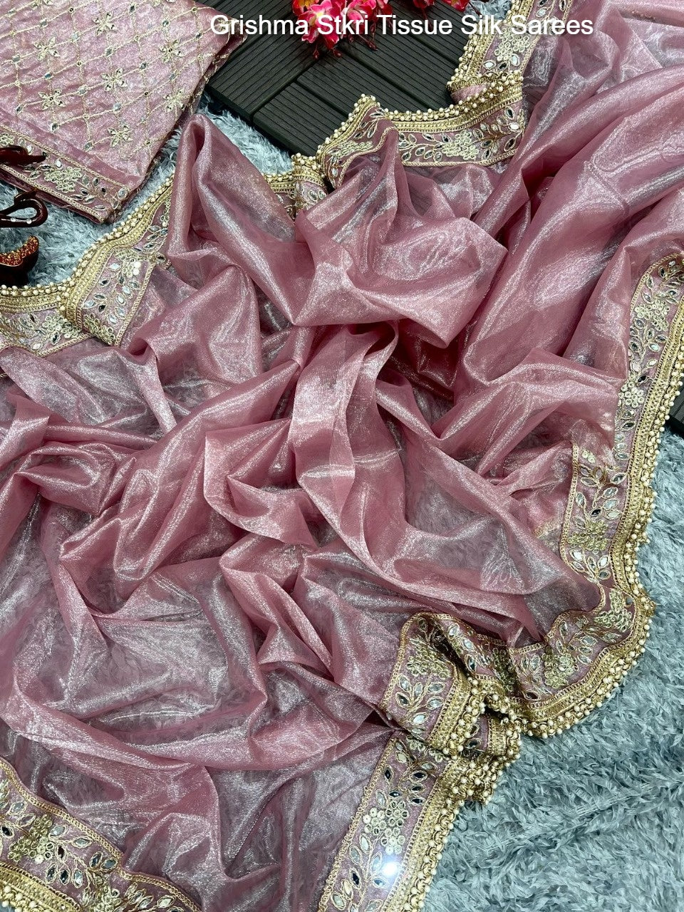 Grishma Stkri Tissue Silk Sarees