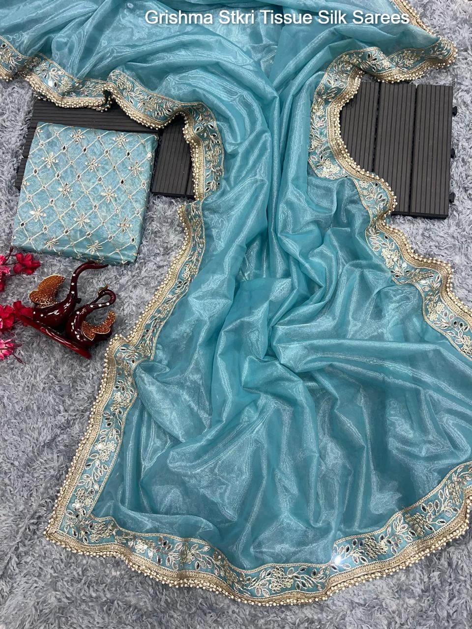 Grishma Stkri Tissue Silk Sarees