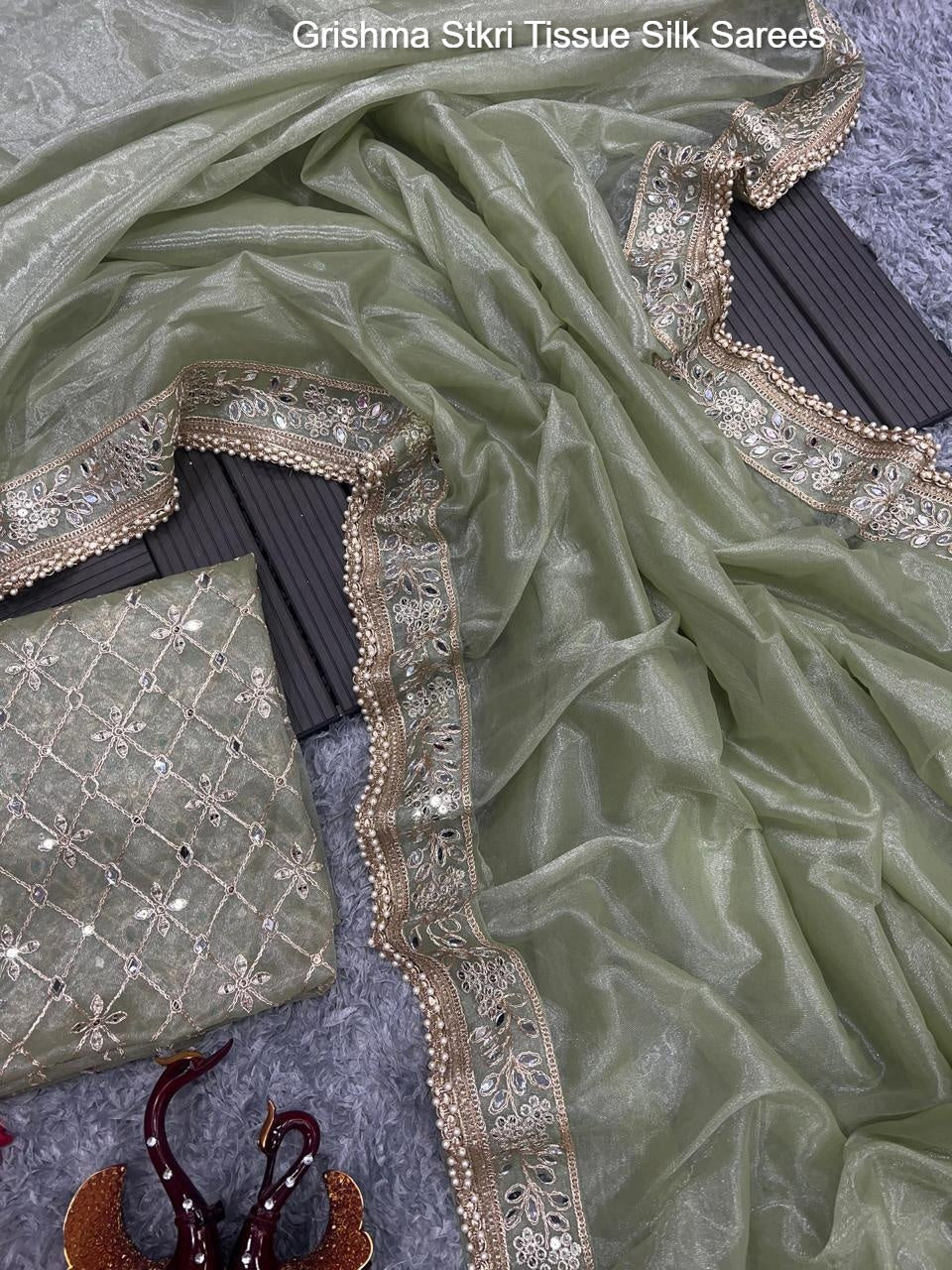 Grishma Stkri Tissue Silk Sarees