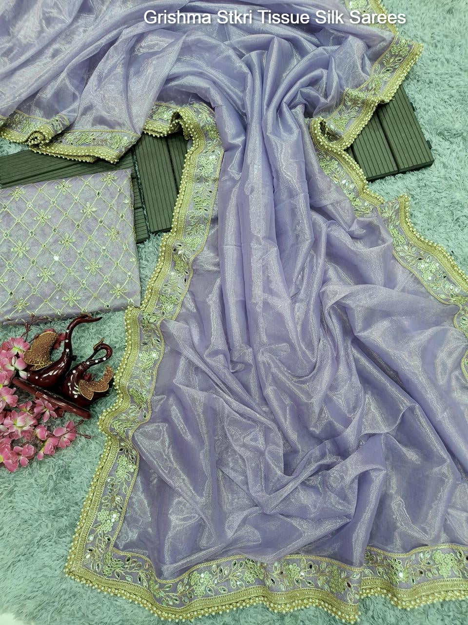 Grishma Stkri Tissue Silk Sarees