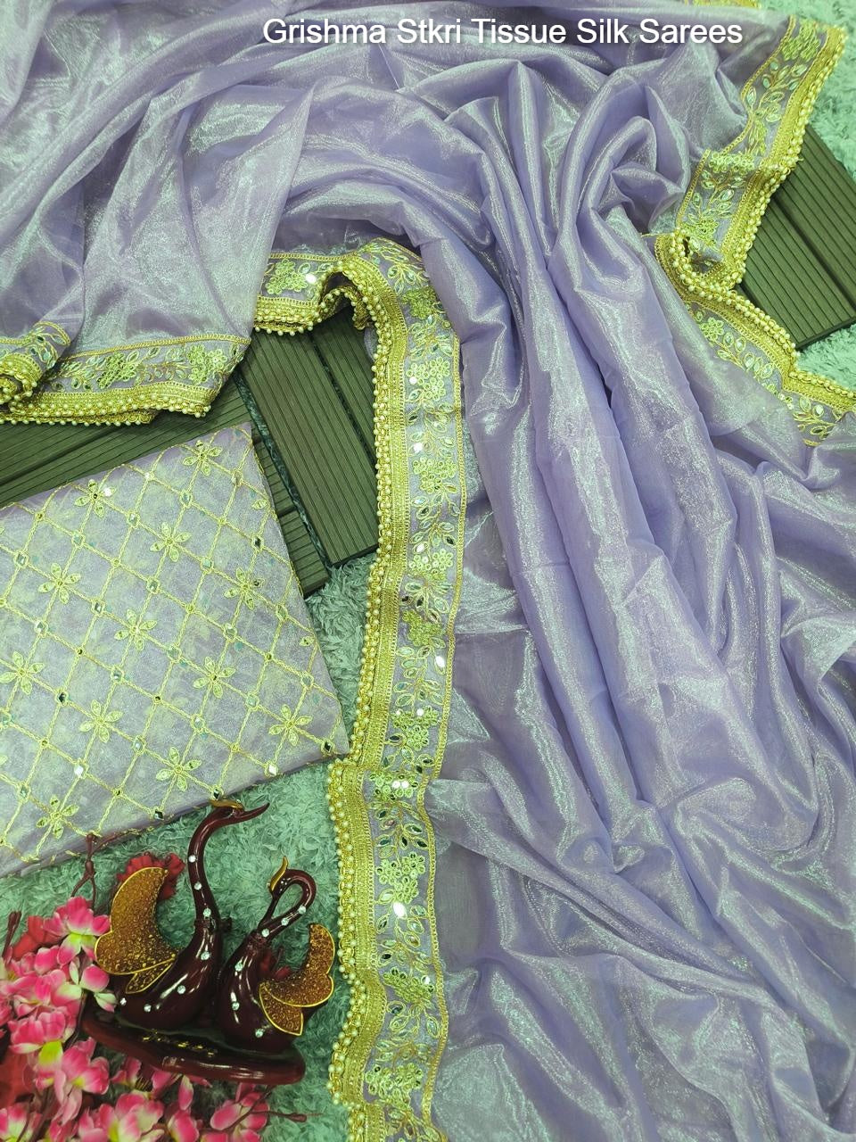 Grishma Stkri Tissue Silk Sarees