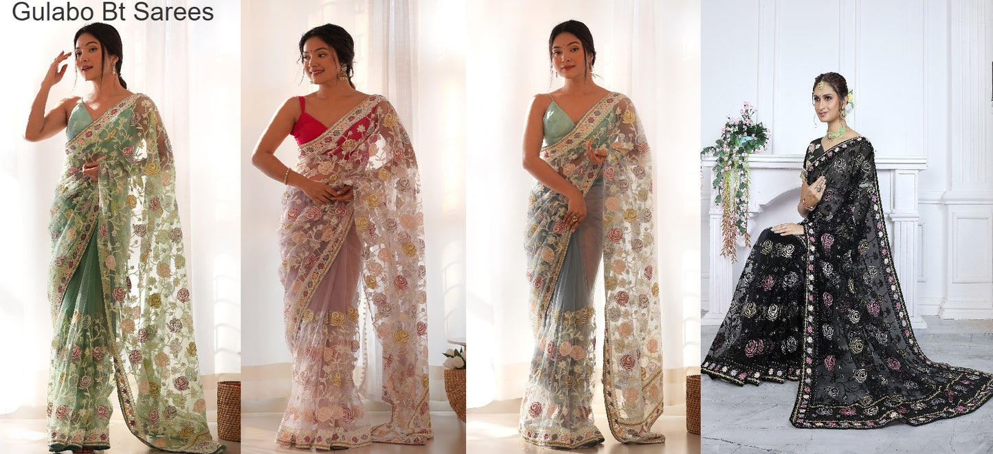 Gulabo Bt Stone Work Sarees