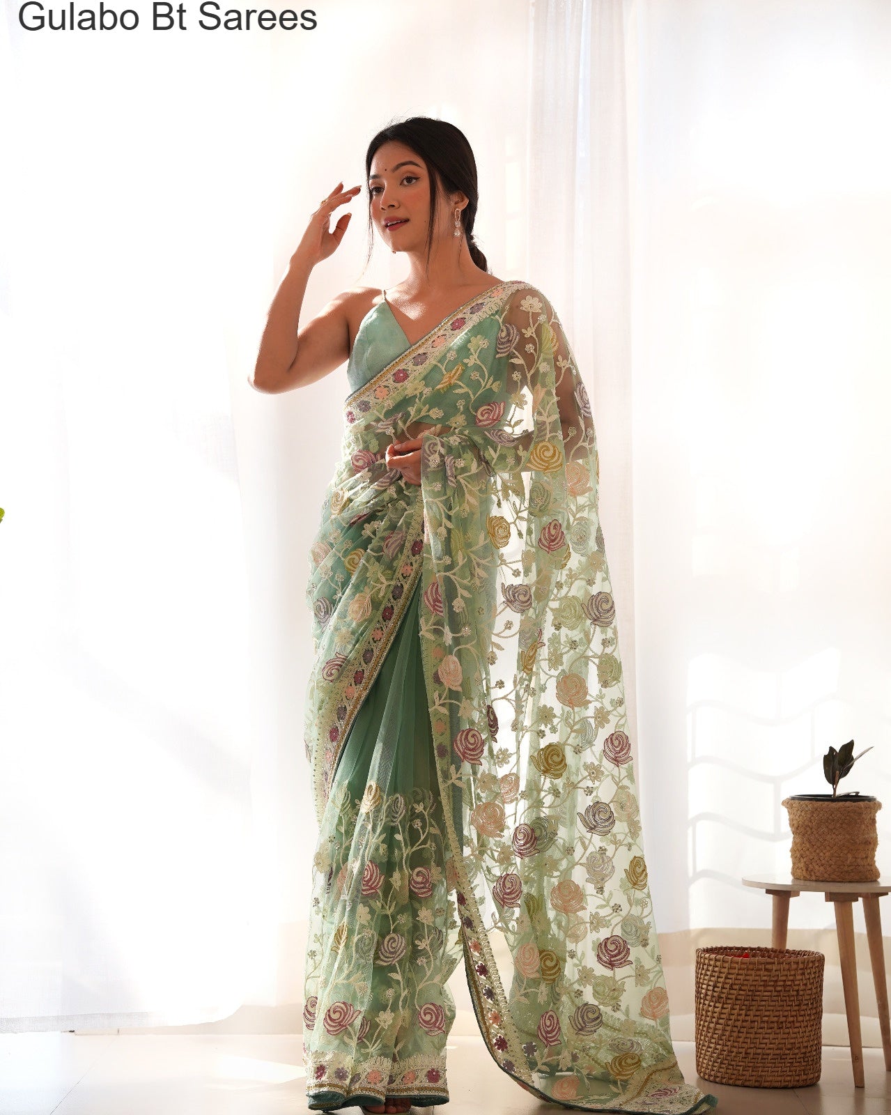 Gulabo Bt Stone Work Sarees