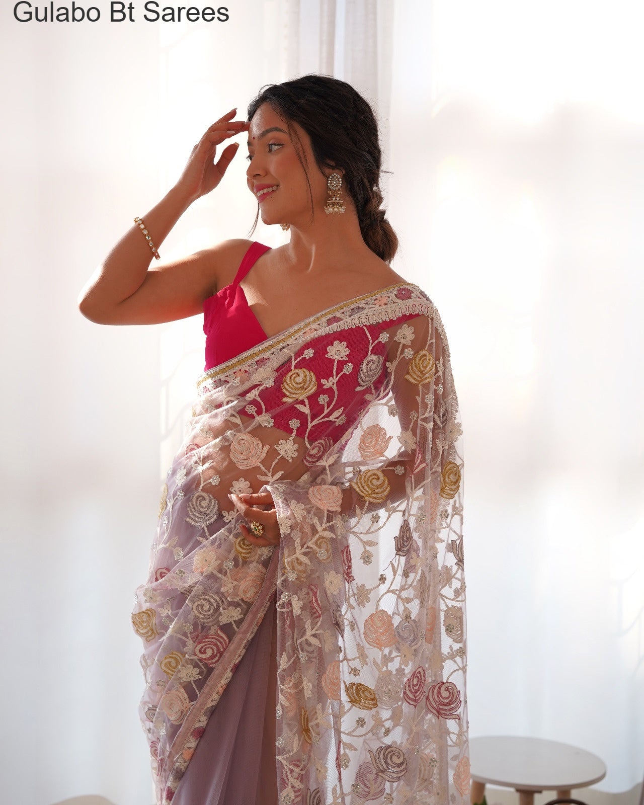 Gulabo Bt Stone Work Sarees