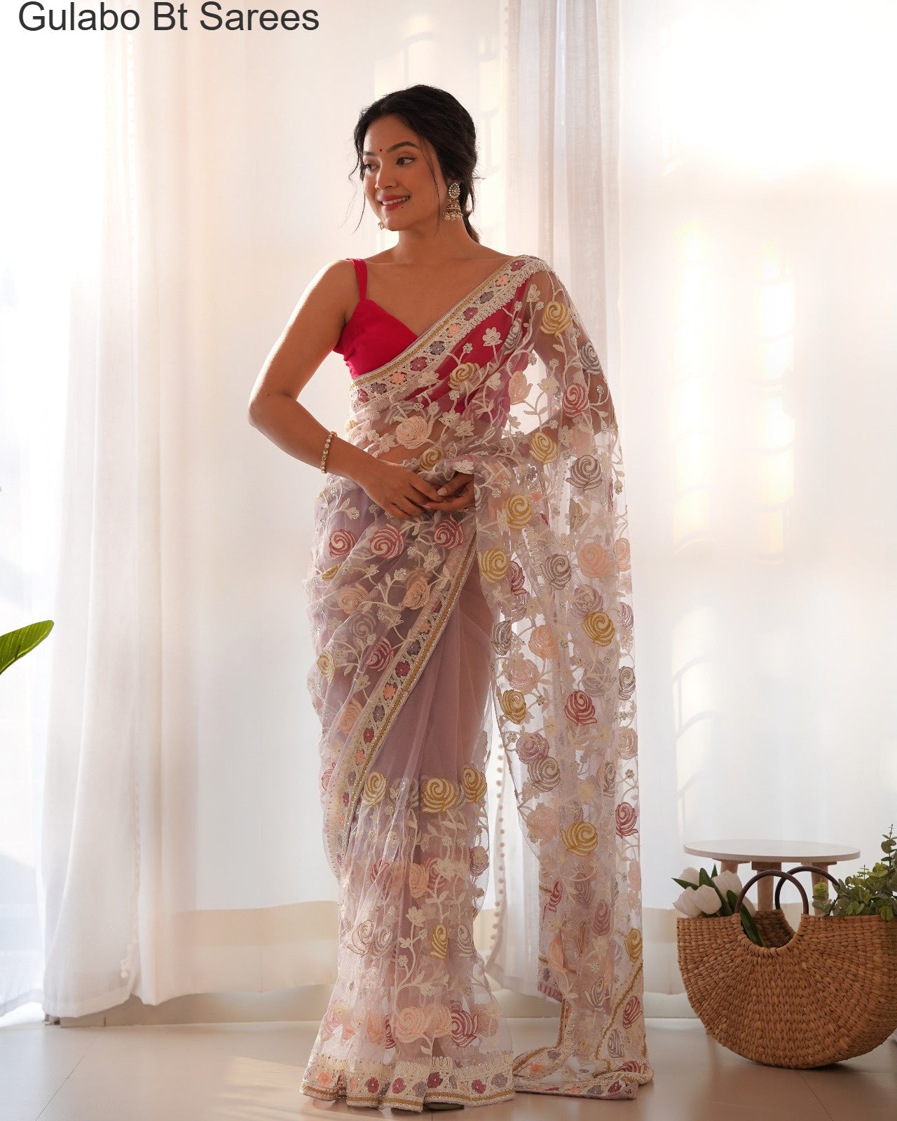 Gulabo Bt Stone Work Sarees
