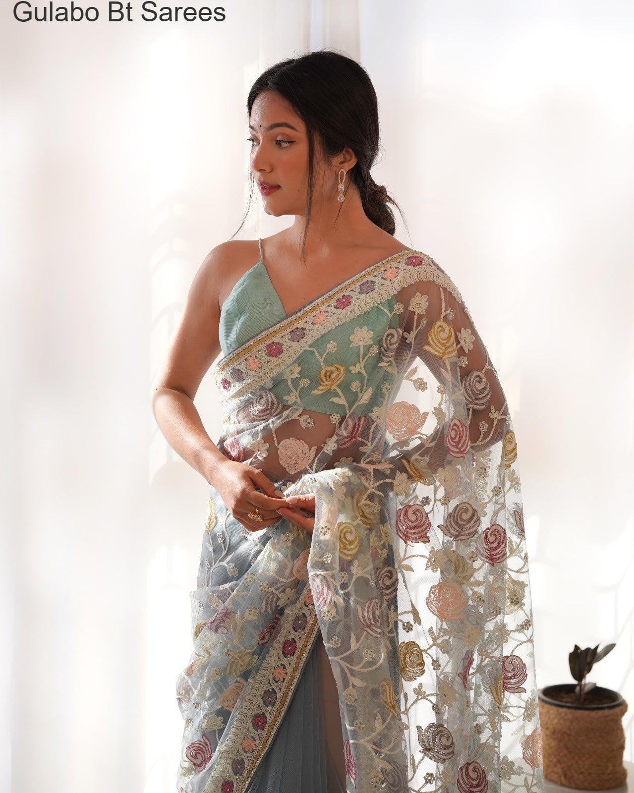 Gulabo Bt Stone Work Sarees