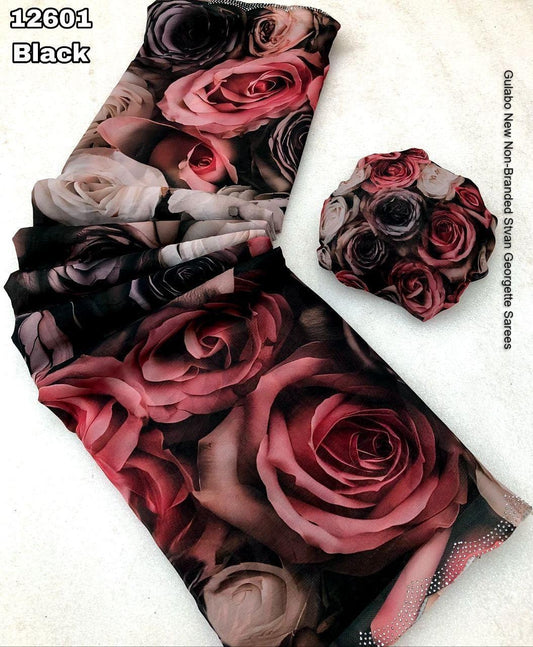 Gulabo New Non-Branded Stvan Georgette Sarees