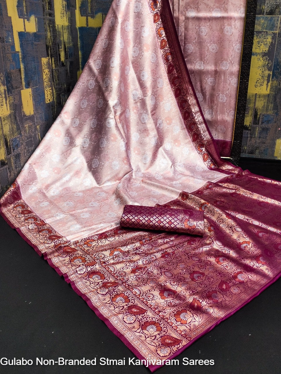 Gulabo Non-Branded Stmai Kanjivaram Sarees