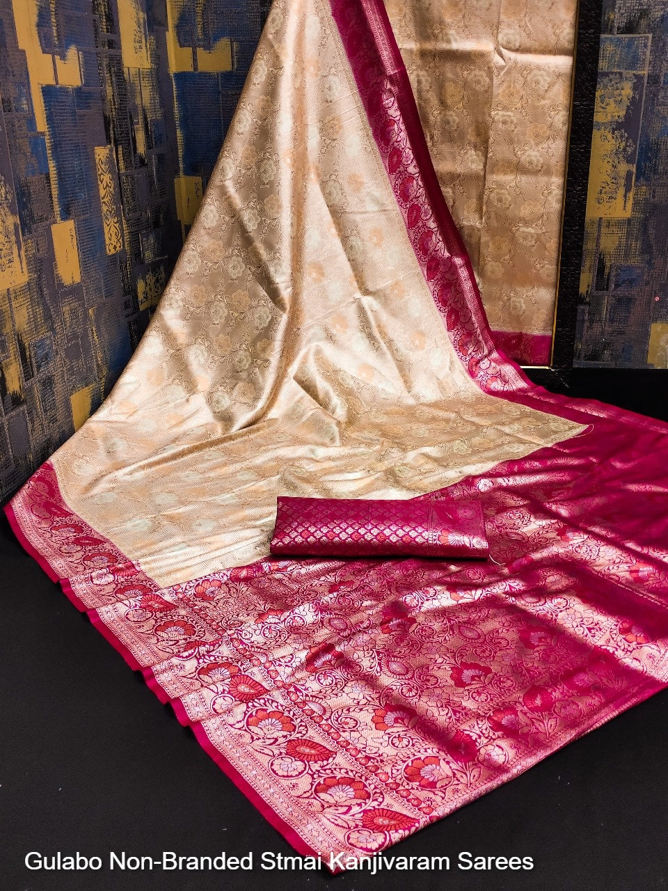 Gulabo Non-Branded Stmai Kanjivaram Sarees