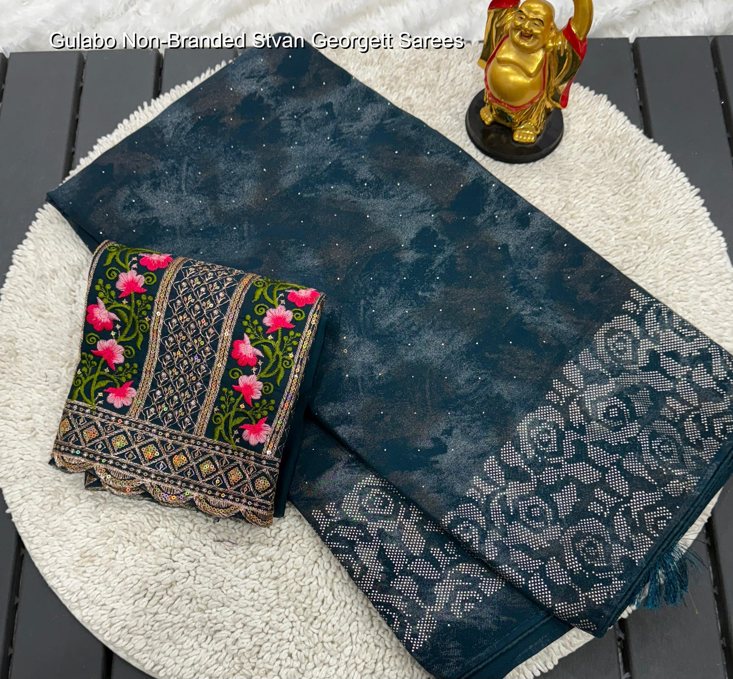 Gulabo Non-Branded Stvan Georgett Sarees