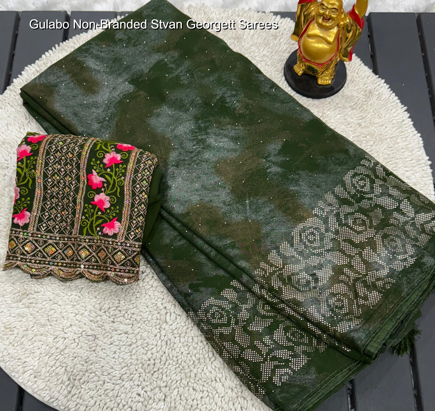 Gulabo Non-Branded Stvan Georgett Sarees