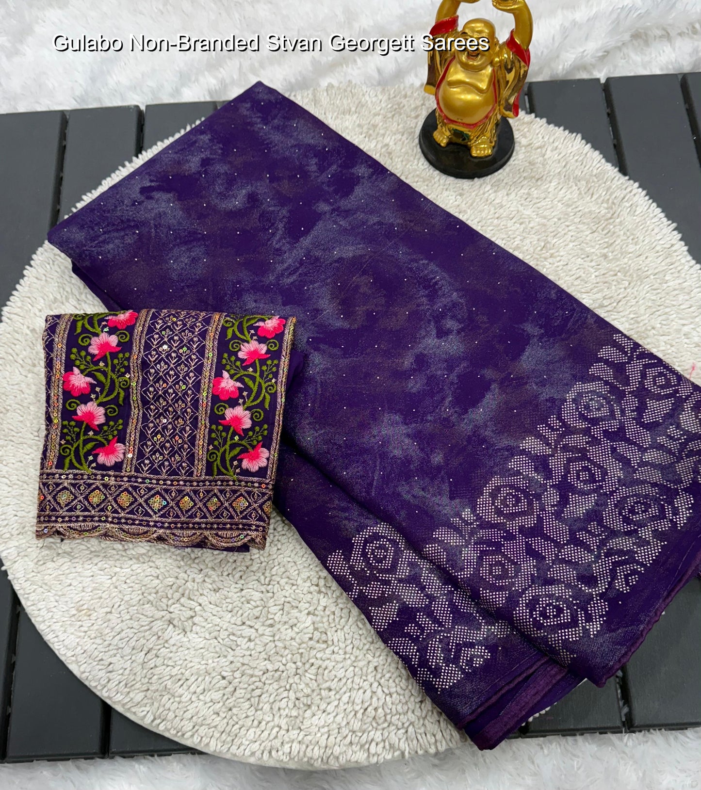 Gulabo Non-Branded Stvan Georgett Sarees
