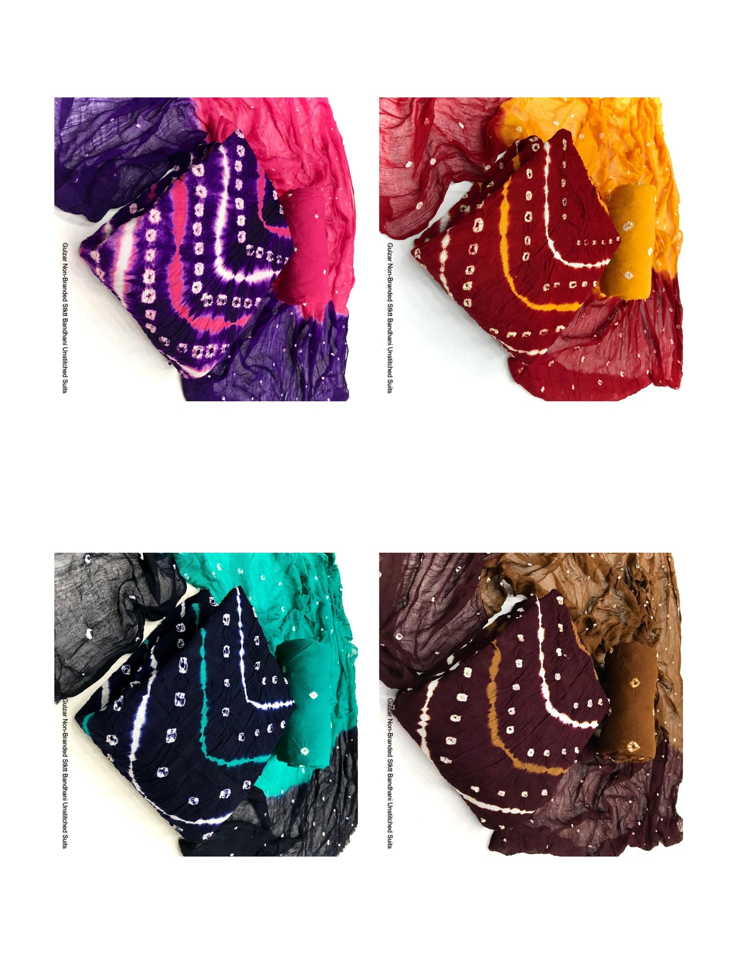 Gulzar Non-Branded Stktt Bandhani Unstitched Suits
