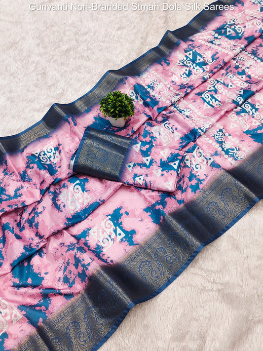 Gunvanti Non-Branded Stmah Dola Silk Sarees